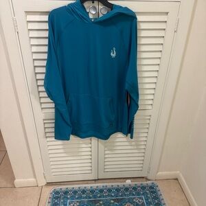 Teal Hooded Shirt with Logo
